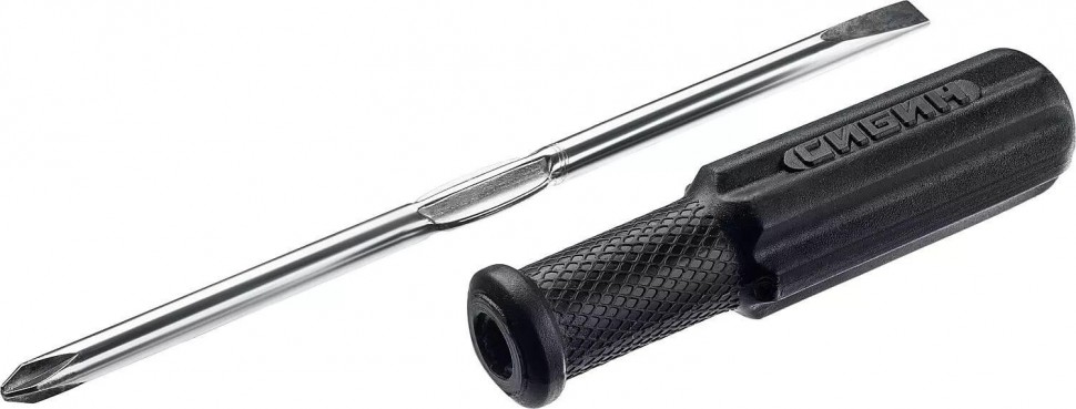 Отвертка СИБИН с двухсторонним стержнем 2в1 РН№2/SL 6мм 70мм