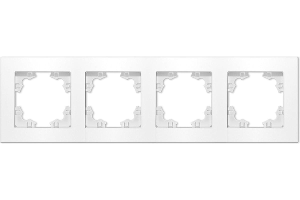 "Афина" Рамка 4-х местная горизонтальная бел.