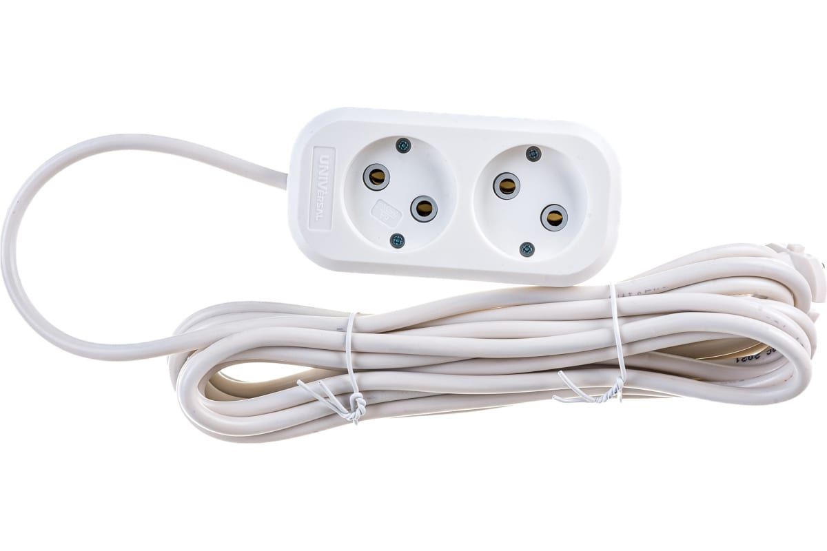 Удлинитель быт. ТМ UNIVersal  У6-011 М ПВС 2*0,75 2гн. 5м