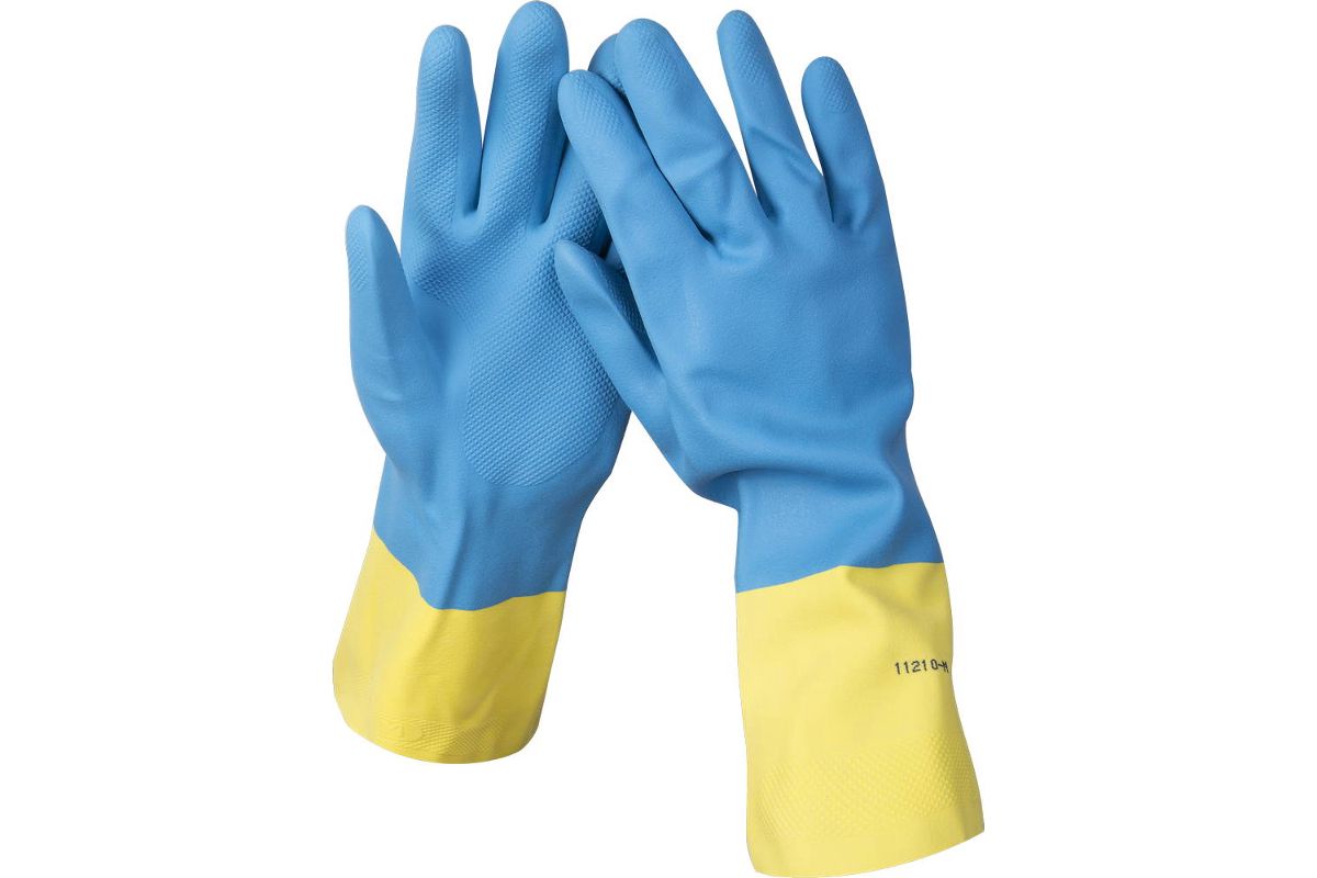 Перчатки stayer dual pro латексные с неопреновым покрытием,стойкие к кислотам и щелочам S