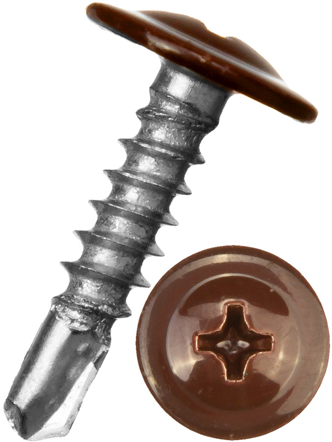 Саморезы с прессшайбой сверло RAL 8017 4,2х32 