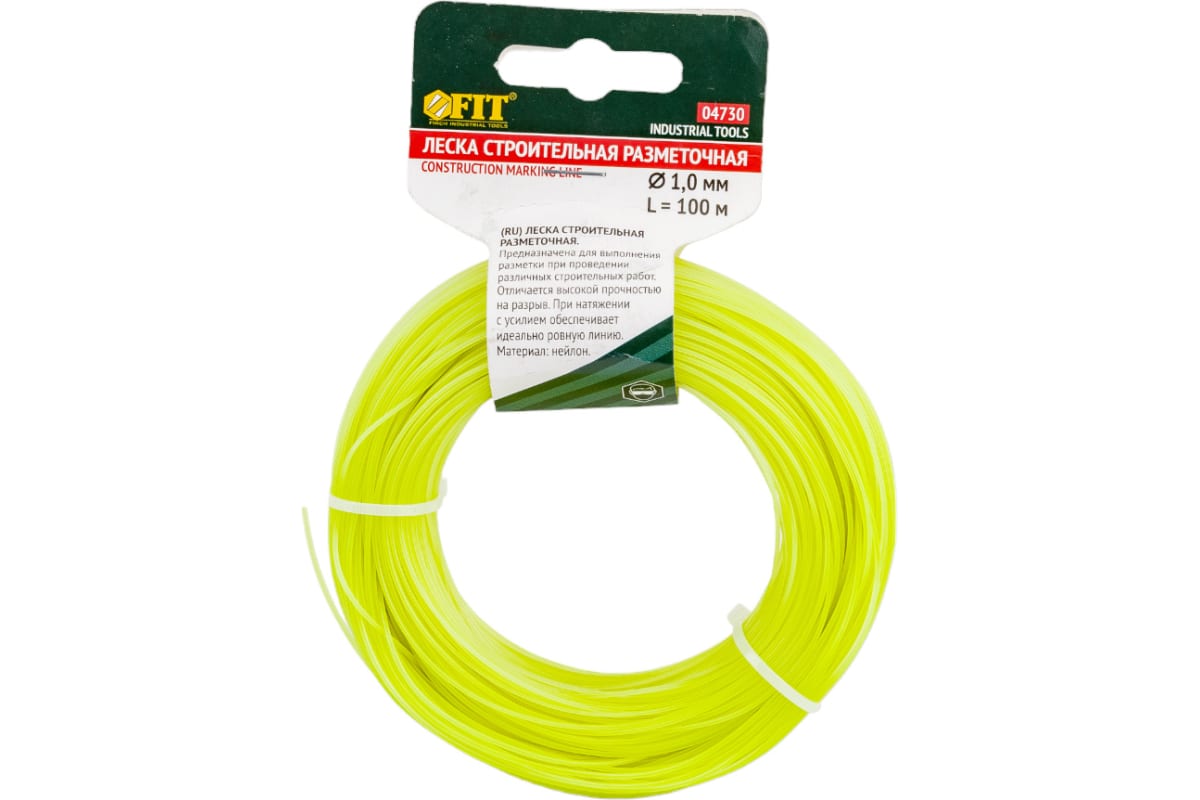 Леска строительная разметочная желтая 100м FiT