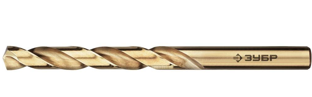 Сверло ЗУБР КОБАЛЬТ по металлу,цилиндр. хвостовик,быстр.сталь Р6М5К5 класс точ.А1 10.2х133мм 1шт