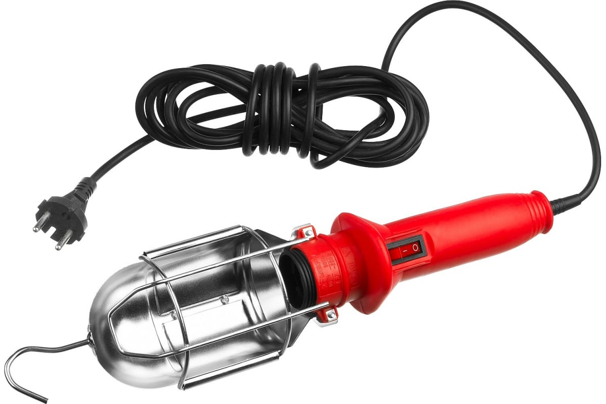 Светильник переносной с выключателем 5м 60Вт/220В ЗУБР Светильник переносной с выключателем 5м 60Вт/220В ЗУБР