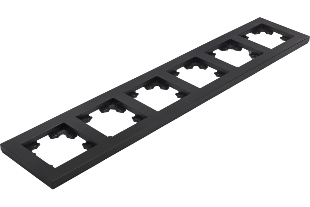 "Афина" Рамка 6-ти местная горизонтальная графит