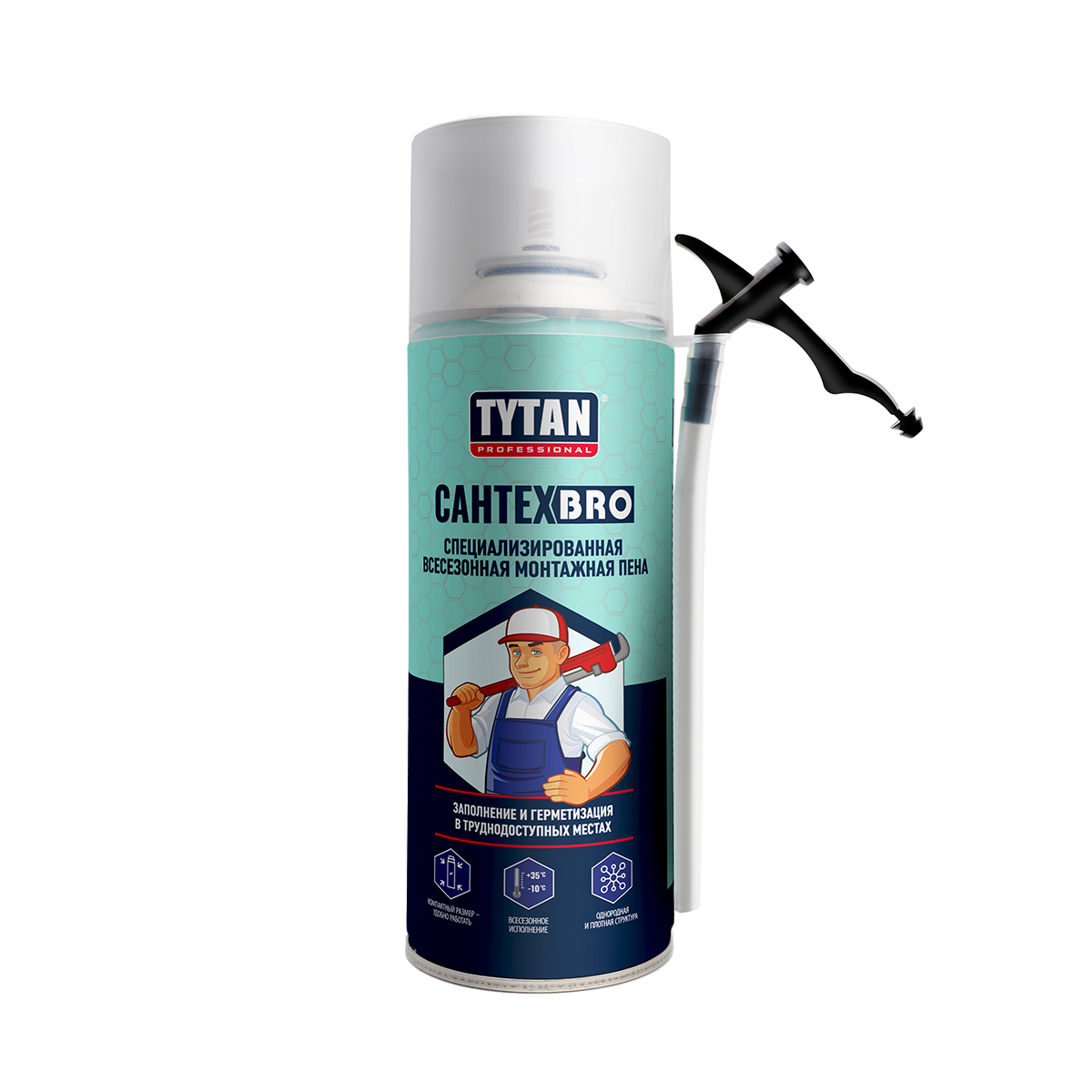 Пена монтажная всесезонная СантехBRO 500мл Титан Пена монтажная всесезонная СантехBRO 500мл Титан