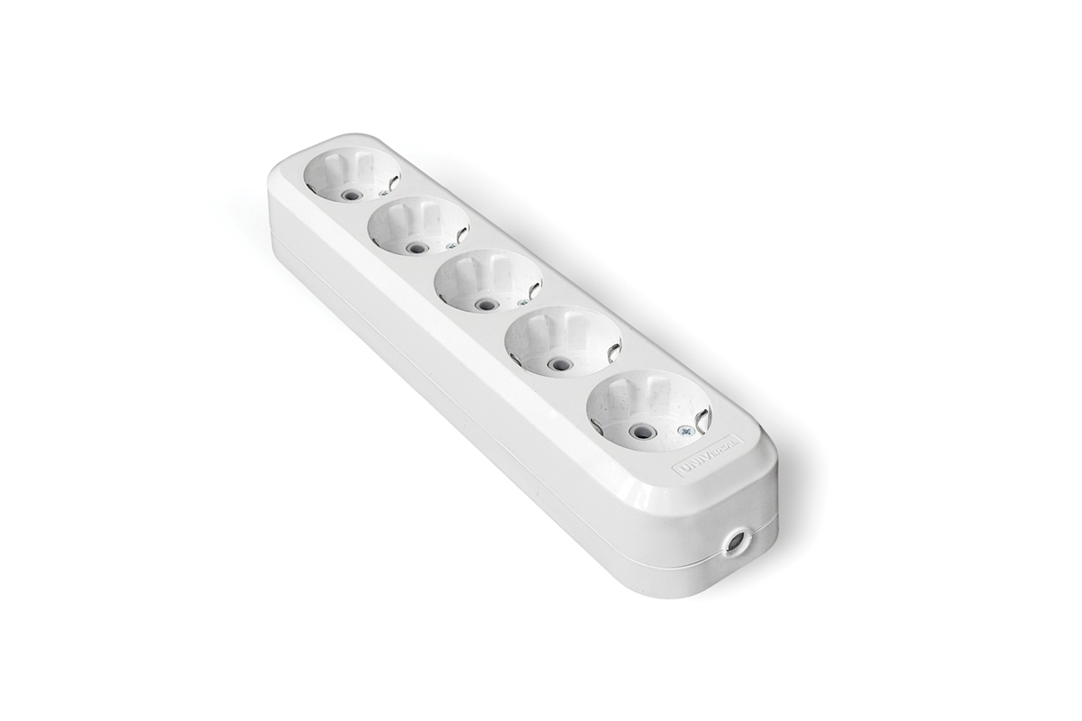 Колодка 5 гнезд без заземления AБС-пластик 