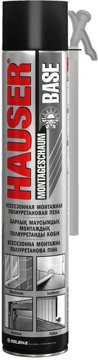 Пена полиуретановая всесезонная монтажная 500г BASE ХАУЗЕР Пена полиуретановая всесезонная монтажная 500г BASE ХАУЗЕР