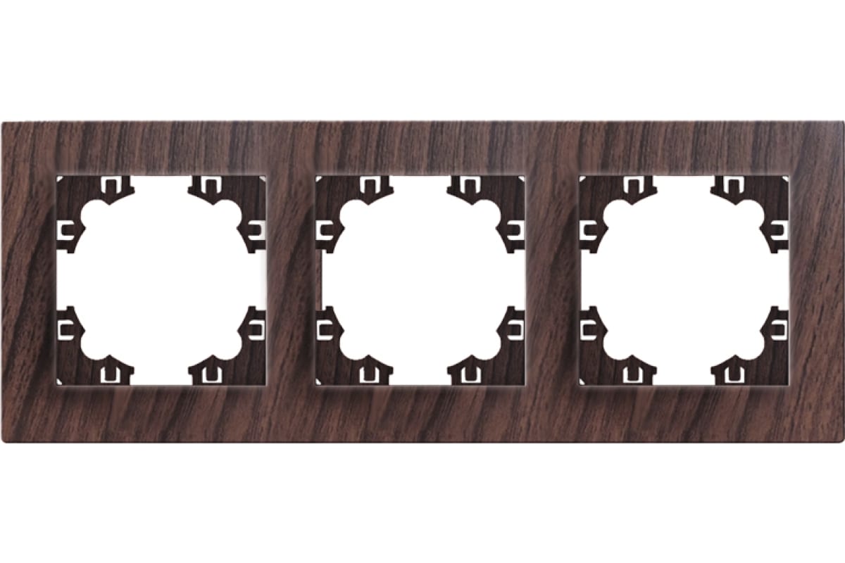 "Афина" Рамка 3-х местная горизонтальная венге