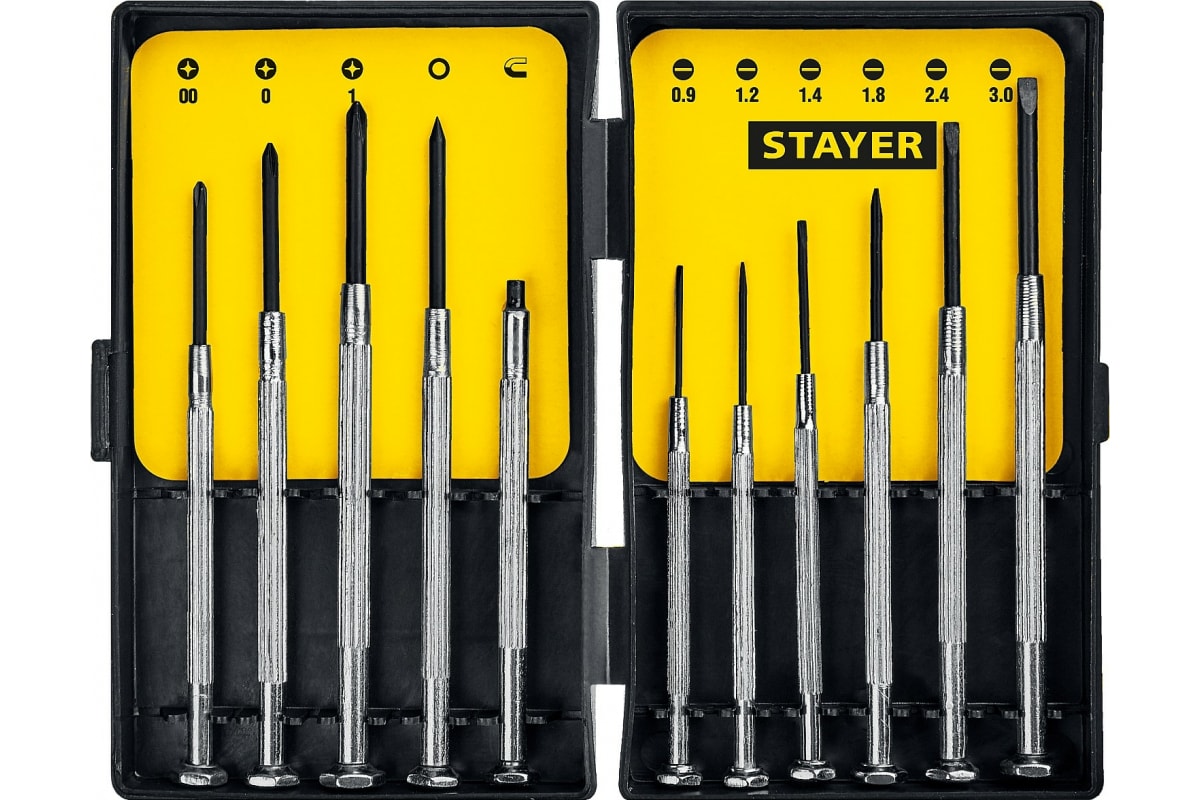 Отвертки часовые для особоточных работ 11 предметов STAYER