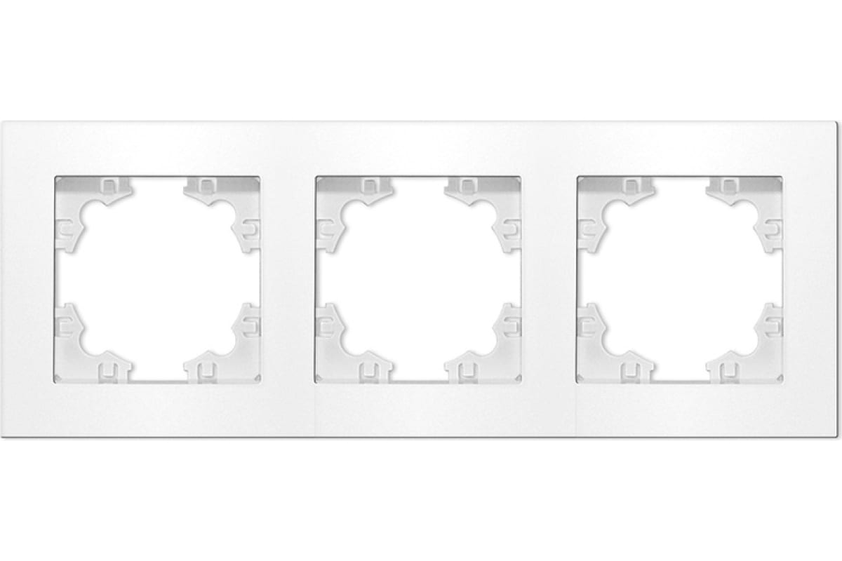 "Афина" Рамка 3-х местная горизонтальная бел.