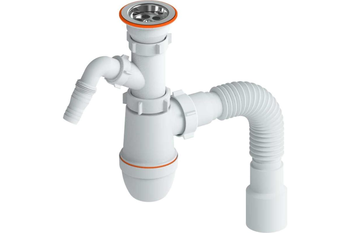 Сифон "РМС" СУ-03 для умывальника (с выходом под стир.машину)