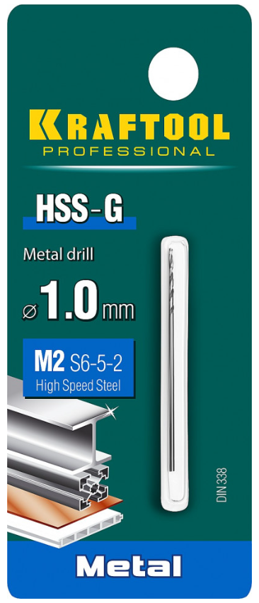 Сверло по металлу KRAFTOOL HSS-G 1.0х40мм HSS-G