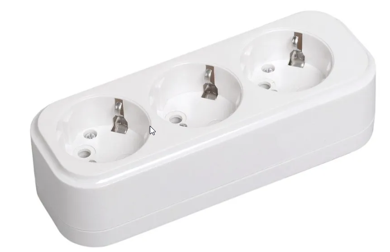 Колодка 3 гнезда с заземлением 16А