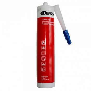 Герметик силиконовый универ. Derzhi белый 300мл Герметик силиконовый универ. Derzhi белый 300мл