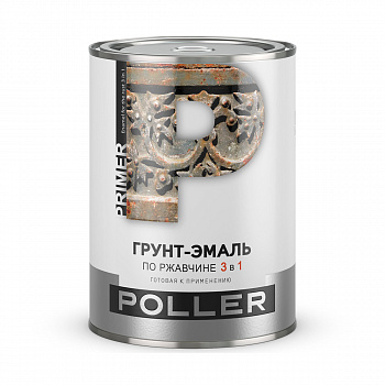 Грунт-эмаль по ржавчине 3в1 зеленый мох RAL 6005 2,0л Поллер