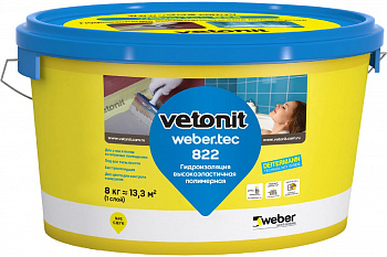 Гидроизоляция вебер тек. 822 серый 8кг