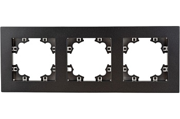 "Афина" Рамка 3-х местная горизонтальная графит