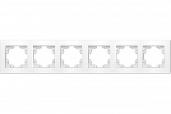 "Афина" Рамка 6-ти местная горизонтальная бел.