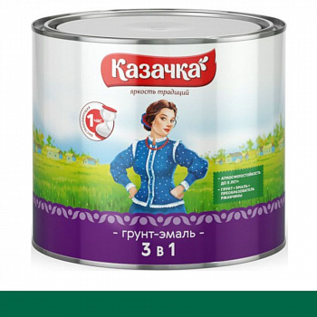 Грунт-эмаль по ржавчине Зеленый 1,9 кг Казачка