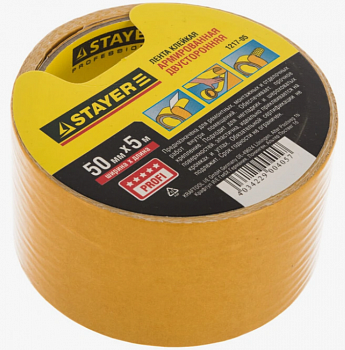 Лента STAYER "PROFI" клейкая двусторонняя 50ммх5м
