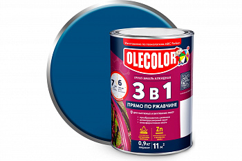 Синий 2,0кг Грунт-Эмаль по ржавчине OLECOLOR