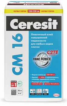 СМ 16/ 25 кг Эластичный клей д/плитки наруж. и внутрен. работ Церезит