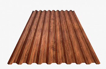 Профилированный лист С-8*1200 0,45 Printech-Дерево темное Юг-Профиль