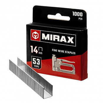 MIRAX 14мм скобы для степлера тонкие тип 53 1000шт упак.