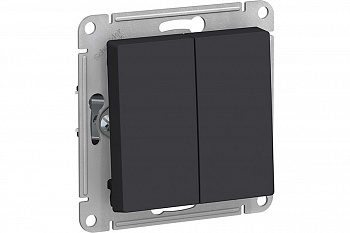 Переключатель двухклавишный  Atlasdesign схем 6 10АХ карбон Переключатель двухклавишный  Atlasdesign схем 6 10АХ карбон