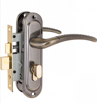 Замок врезной  с/руч Стандарт 132/50в вертушка АВ старая бронза 