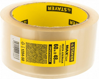 Клейкая лента STAYER упаковочная прозрачная 45мкм 48ммх60м