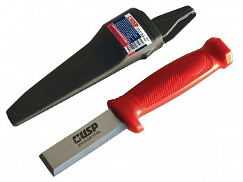 Нож-стамеска, длина лезвия 100 мм, ширина лезвия 22 мм, нержавеющая сталь, ударопрочная рукоять