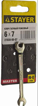 Ключ STAYER MASTER гаечный рожковый 6х7мм