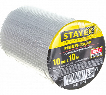 Серпянка самоклеющаяся FIBER-Tape 10смх10м STAYER PROFI Серпянка самоклеющаяся FIBER-Tape 10смх10м STAYER PROFI