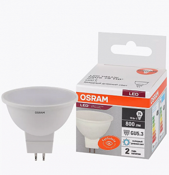 Лампа светодиодная LED 10вт  GU5.3 6500к 800лм спот 220в OSRAM Лампа светодиодная LED 10вт  GU5.3 6500к 800лм спот 220в OSRAM