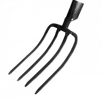 Вилы 4-х рогие черные садово-огородные кованные 0.7кг