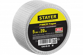 Серпянка самоклеющаяся FIBER-Tape 5смх20м STAYER PROFI Серпянка самоклеющаяся FIBER-Tape 5смх20м STAYER PROFI
