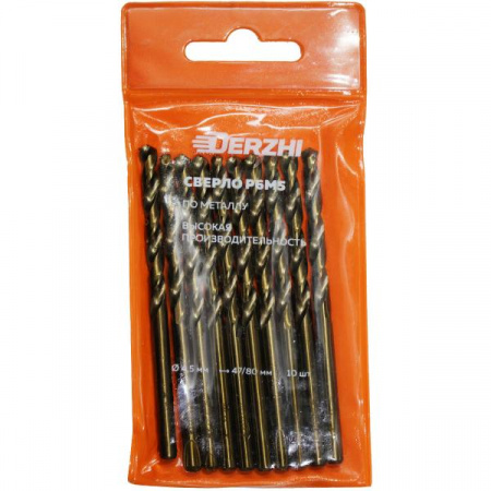 Сверло DERZHI дмет Р6М5 4,5мм