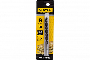 STAYER М-type 6,90*/50мм сверло спиральное по дереву М-образная заточка