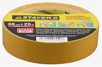 Лента STAYER "PROFI" клейкая двусторонняя 38ммх10м