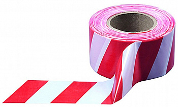 Лента оградительная 500мм*200м бело-красная