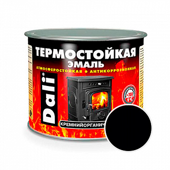 Эмаль термостойкая +600 +700С кремнийорганическая Dali 0.4 черная