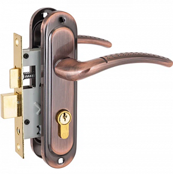 Замок врезной  с/руч Стандарт 132/50 АС старая медь 