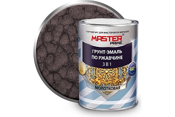 Грунт-эмаль 3 в 1 по ржавчине молотковая слоновая кость MASTER PRIME 0,9л
