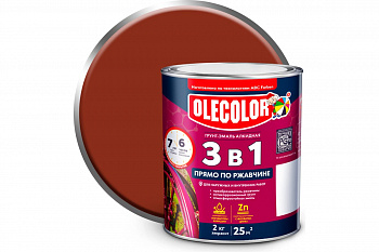 Красно-коричневый 2кг Грунт-эмаль по ржавчине OLECOLOR