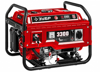 СБ-3300Е бензиновый генератор с электростартером 3300 ВТ Зубр
