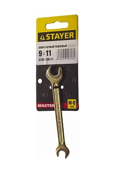 Ключ STAYER MASTER гаечный рожковый 9х11мм