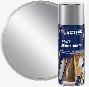 Аэрозоль декоративная эмаль Эффект Металлик silver универ. Престиж 