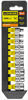 STAYER RSS 10S 10 предметов 1/2" Набор торцовых головок